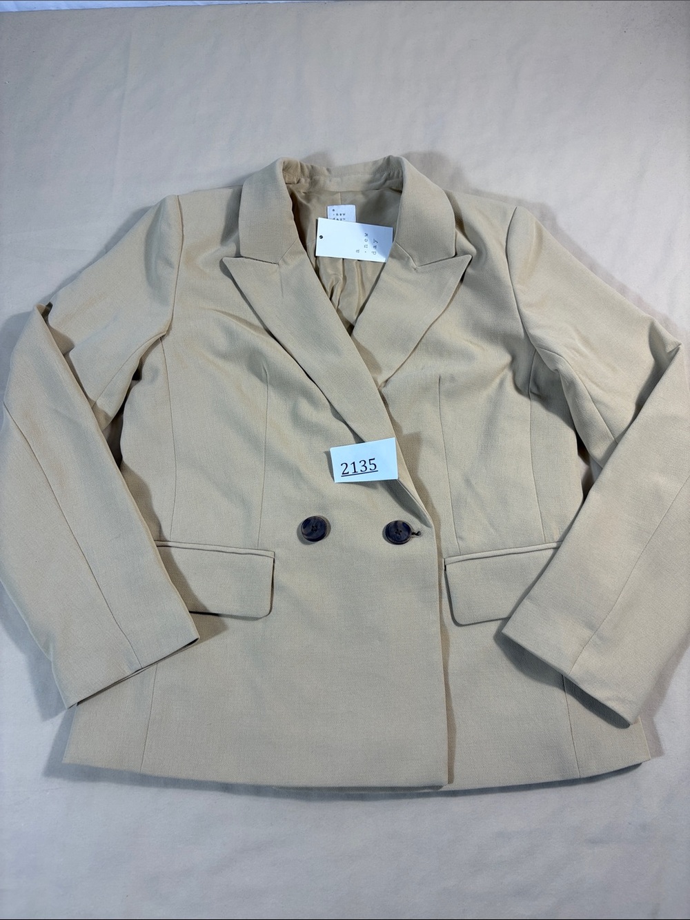 A New Day XS Camel Double Breasted Blazer Womens Tan Lined Suit Jacket NWT - Picture 9 of 9